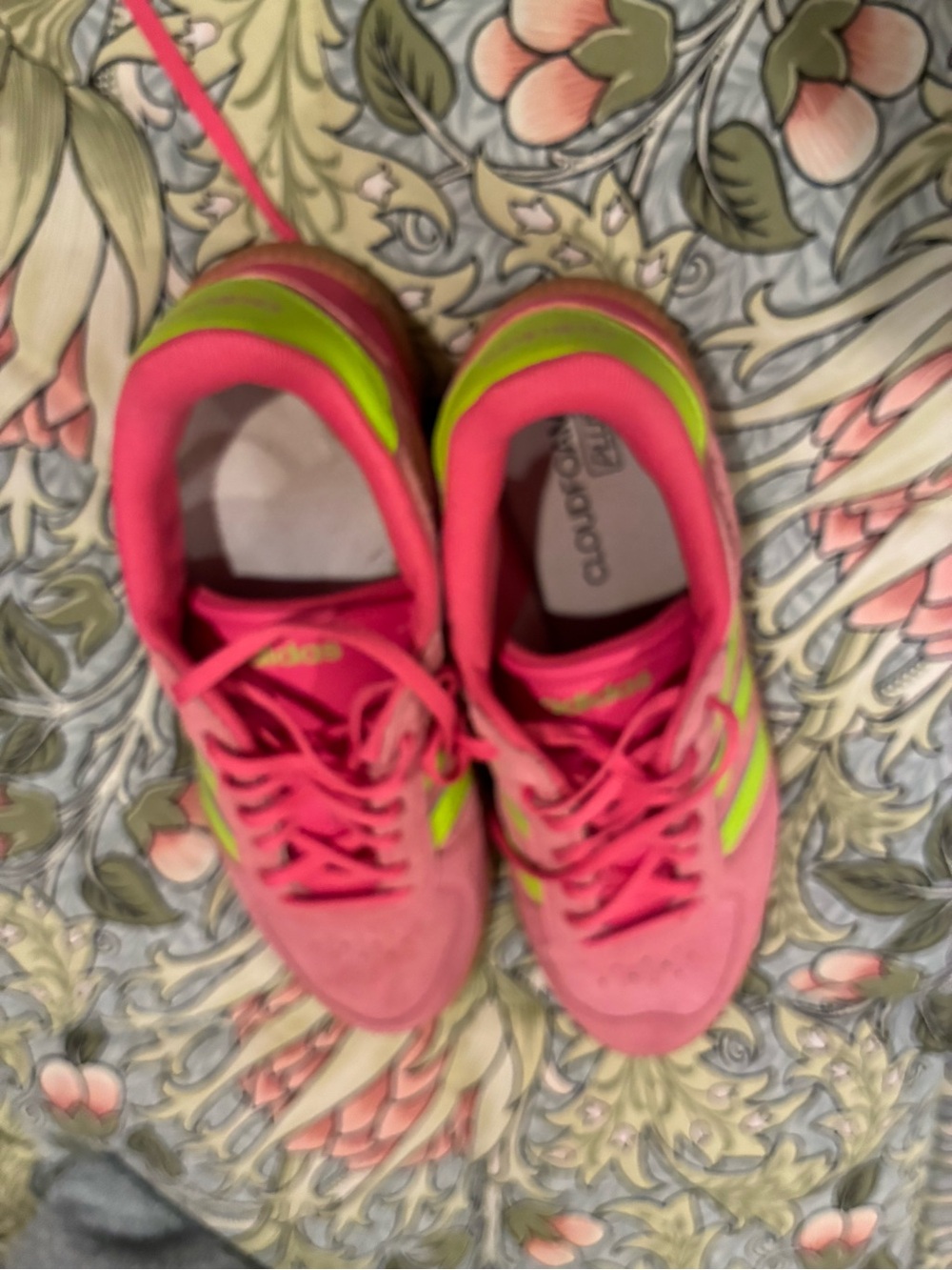 adidas Pink and Lime Kids' Athletic Sneakers